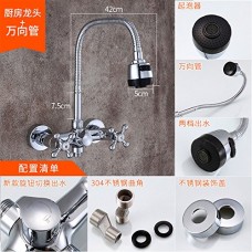 LYTOR Kitchen Faucet Commercial Solid Brass Kitchen Sink Tap Hot and Cold Water two handle tap Sink Mixer Tall Mixer Tap - B07G5TLCW1
